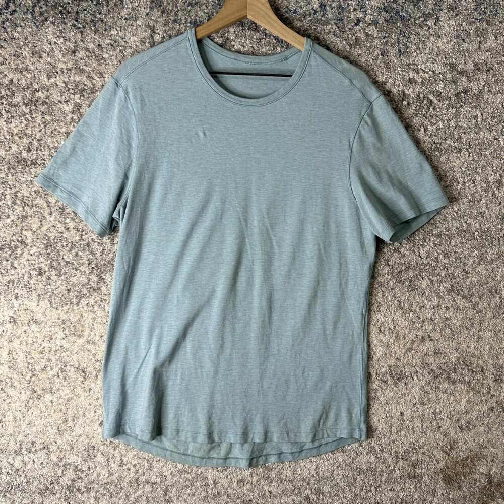 Lululemon Shirt Mens Medium Green Short Sleeve Crewneck‎ Athletic Performance